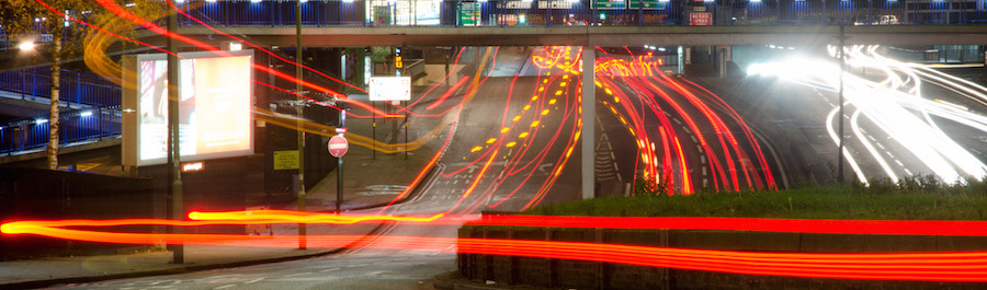 City at Night with Tripods
