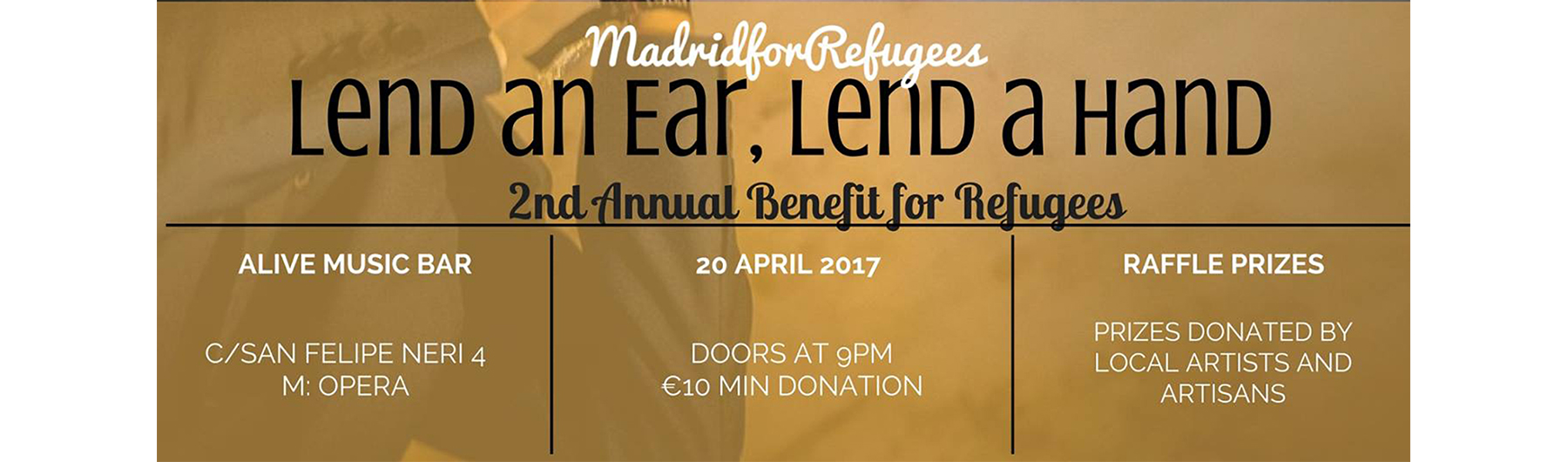 Ticket donation payment page for April 20th Refugee Benefit Concert
