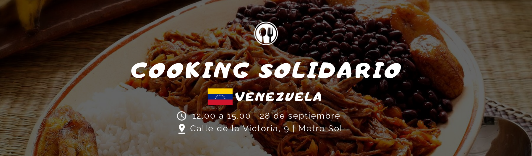 Clase de cocina solidaria venezolana